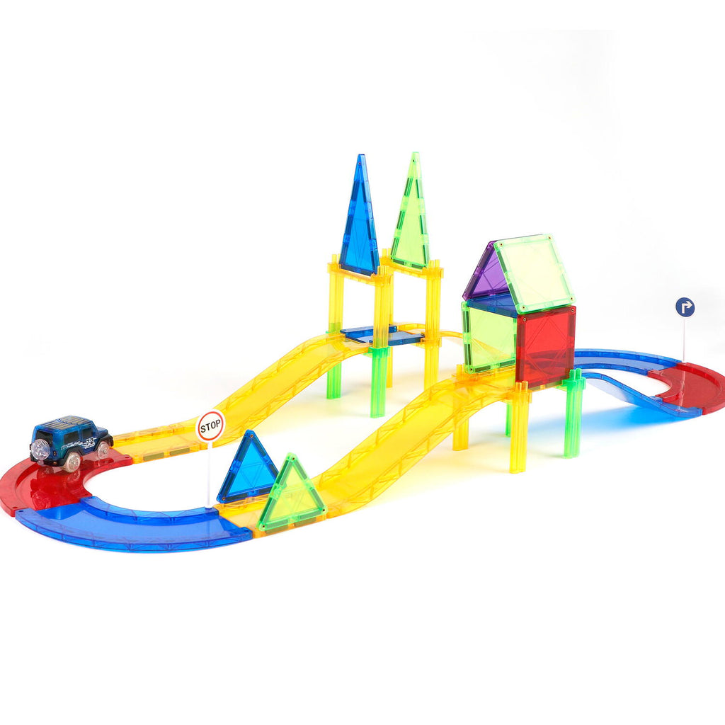 SET DE CONSTRUCTIE MAGNETIC 3D - CIRCUIT MASINUTE (45 PIESE) - MAGPLAYER (HM96089-UK) - Libelula Vesela - Jucarii