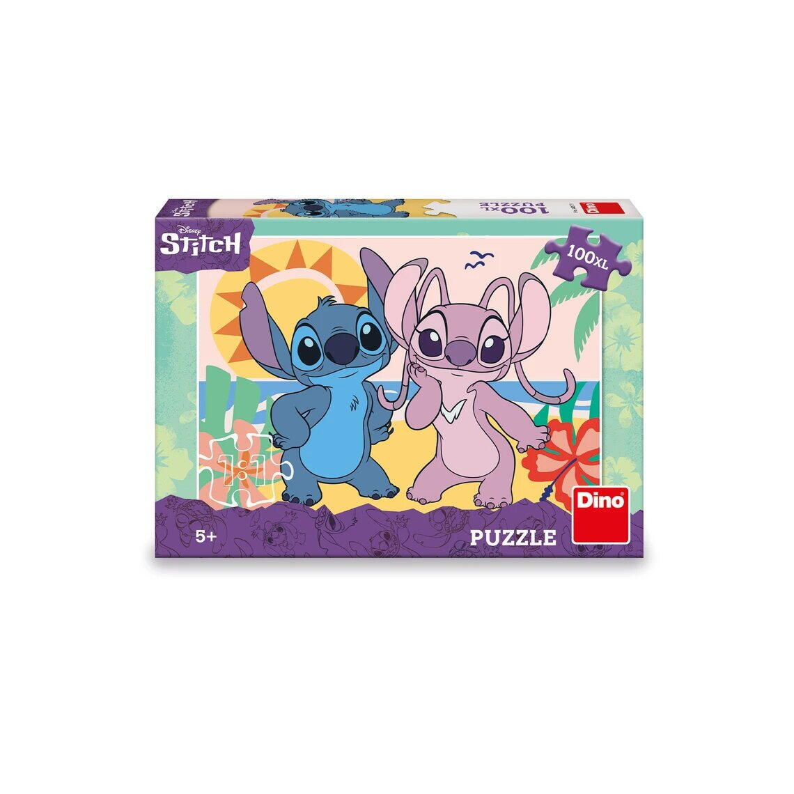 PUZZLE XL - STITCH SI ANGEL LA PLAJA (100 PIESE) - DINO (343573)
