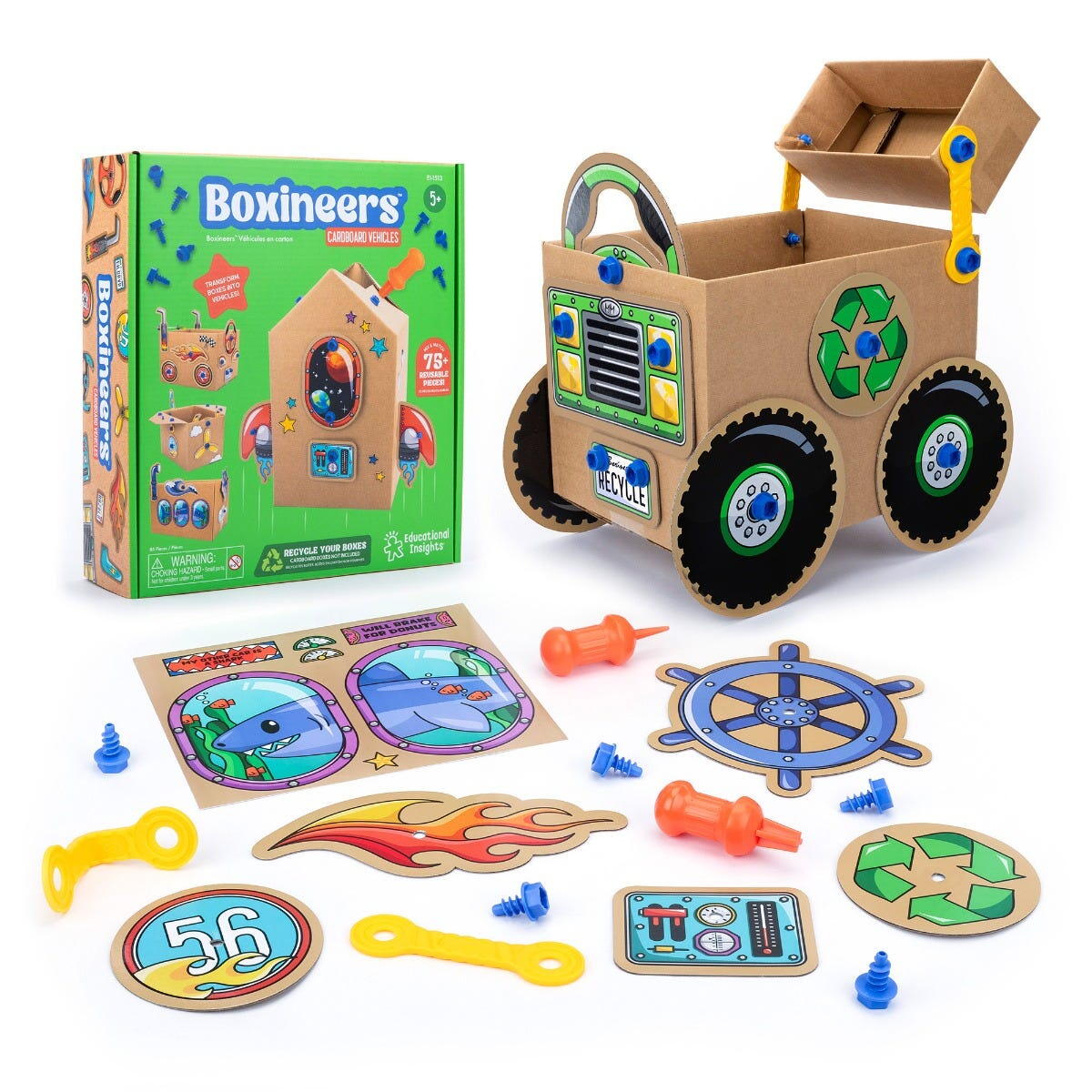 SET DE CREATIE BOXINEERS™ - VEHICULE DIN CARTON - EDUCATIONAL INSIGHTS (EI-1513)