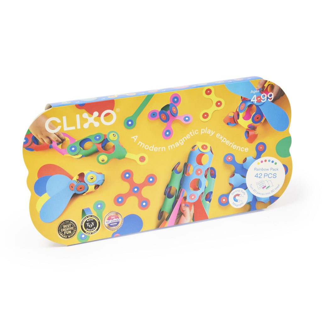 CLIXO® MAGNETIC BUILDING TOY - RAINBOW (42 PIECES) - CLIXO (CL-RBOW-RB-1)