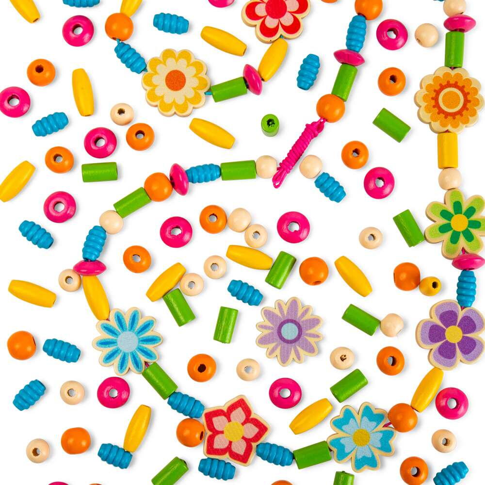 SET DE CREATIE DIN LEMN - BIJUTERII CU FLORICELE - BIGJIGS TOYS (38013)