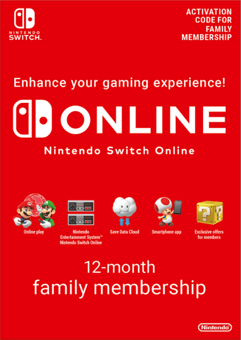 ONLINE FAMILY MEMBERSHIP - 12 MONTHS ESHOP - NINTENDO SWITCH - EU - MULTILANGUAGE - Libelula Vesela - Jocuri video