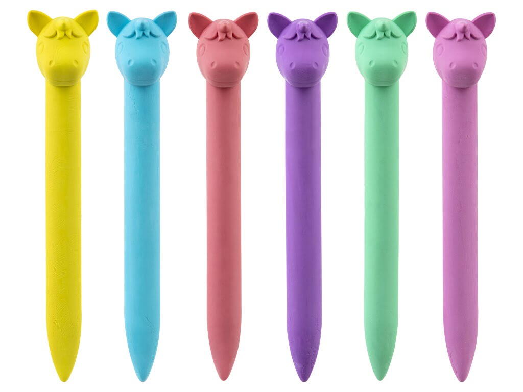 SET OF 6 PLASTIC PENCILS - UNICORNS - MOXY (150024-1)