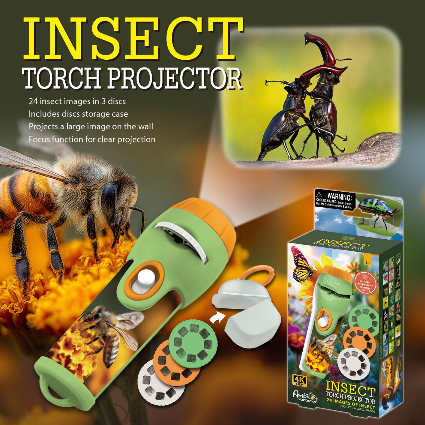 PROIECTOR TIP LANTERNA - DESCOPERA INSECTE - AMBO FUNTAMIN (AF6339IN)