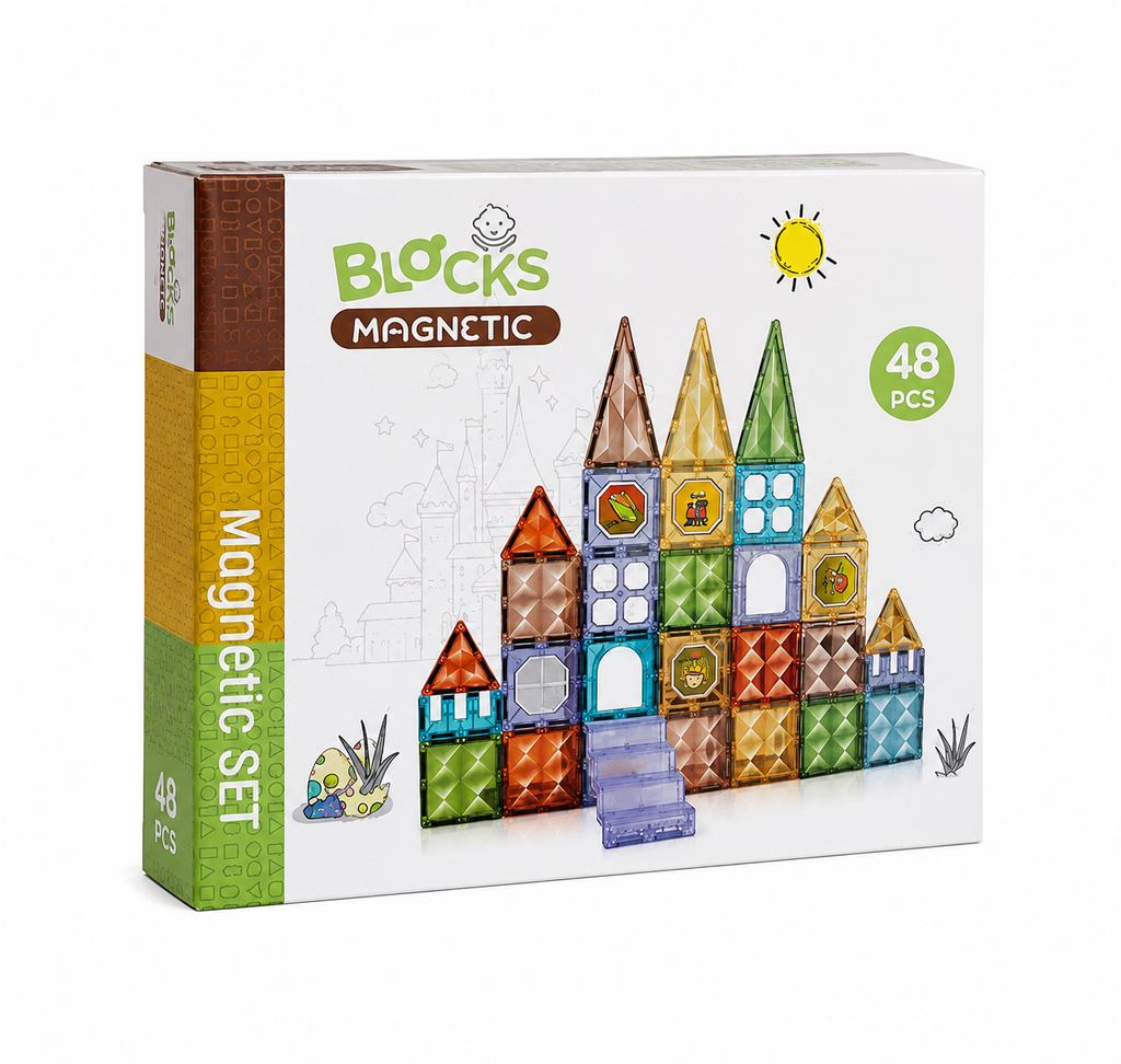 JOC MAGNETIC  DIAMOND - 48 PIESE (7.5 CM) - BUFNITEL (CH1191)