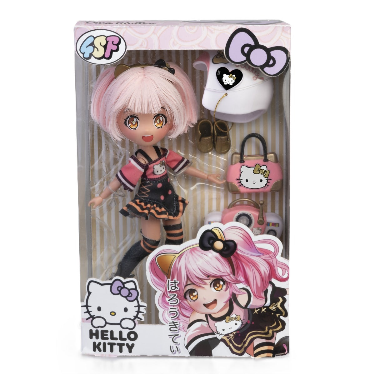 HELLO KITTY - PAPUSA MANGA GOLDEN DIVA ROLLER CU ACCESORII - FAMOSA (HKTF1000)