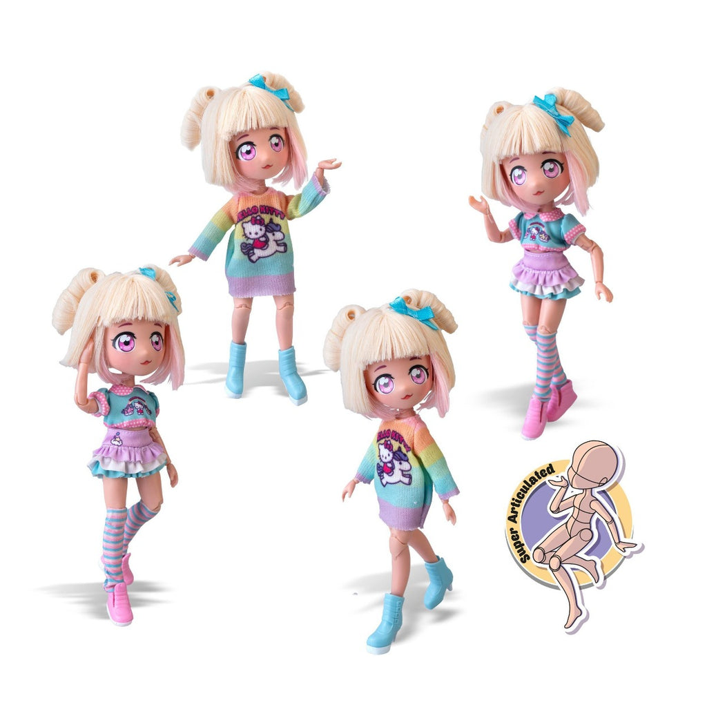 HELLO KITTY - PAPUSA MANGA FASHION UNICORNS CU ACCESORII - FAMOSA (HKTF2000)