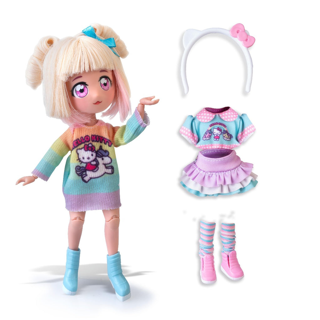 HELLO KITTY - PAPUSA MANGA FASHION UNICORNS CU ACCESORII - FAMOSA (HKTF2000)