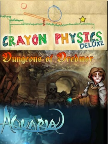 CRAYON PHYSICS DELUXE + AQUARIA + DUNGEONS OF DREDMOR - PC - STEAM - MULTILANGUAGE - WORLDWIDE