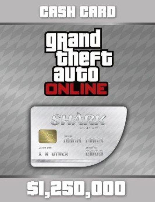 GRAND THEFT AUTO ONLINE - $1,250,000 GREAT WHITE SHARK CASH CARD - PC - ROCKSTAR SOCIAL CLUB - MULTILANGUAGE - WORLDWIDE