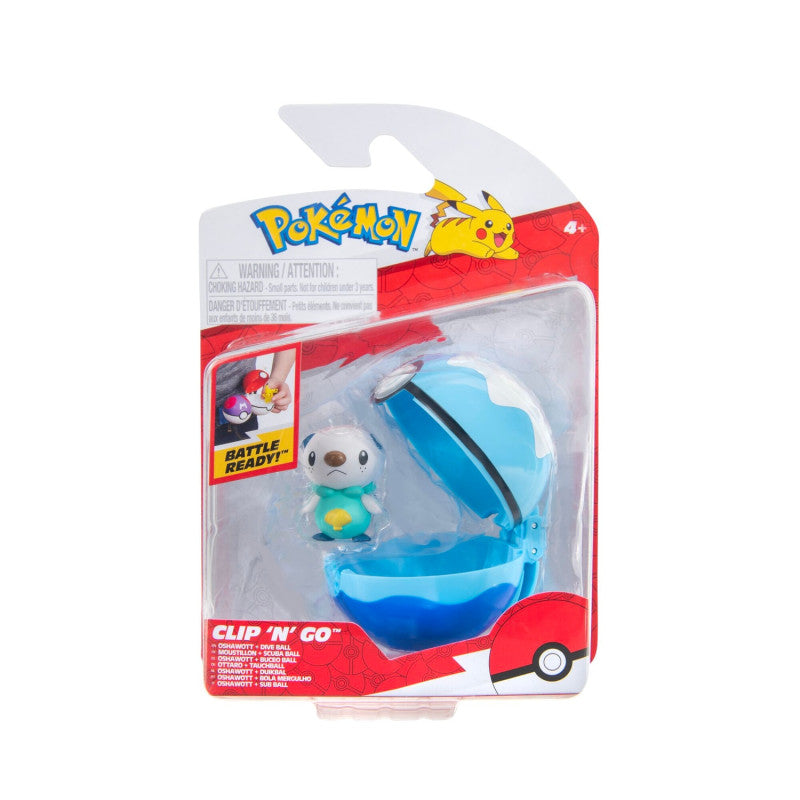 POKEMON - FIGURINA DELUXE DE ACTIUNE, OSHAWOTT + DIVE BALL - JAZWARES (PKW4158)