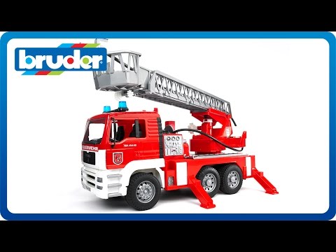 CAMION DE POMPIERI MAN TGA CU SCARA, POMPA DE APA SI SIRENA - BRUDER (02771)