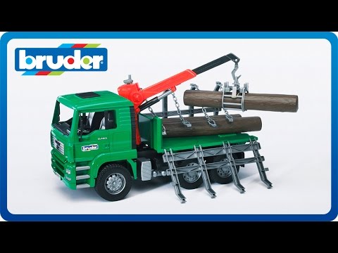 CAMION LEMNE MAN TGA CU MACARA DE INCARCARE SI 3 BUSTENI - BRUDER (02769)