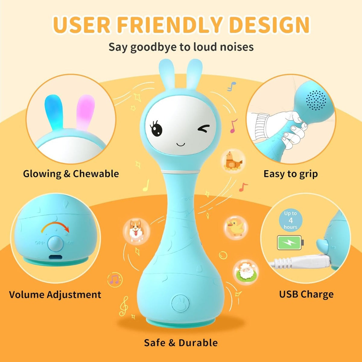 ALILO SMARTY BUNNY - INTERACTIVE BUNNY FOR BABIES, BLUE, RO/EN (R1/Blue)