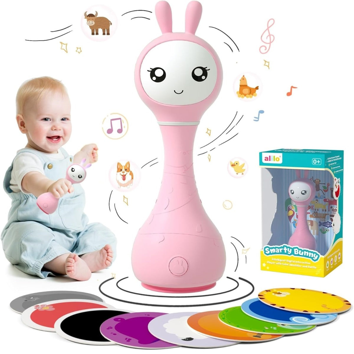 ALILO SMARTY BUNNY - INTERACTIVE BUNNY FOR BABIES, PINK, RO/EN (R1/Pink)