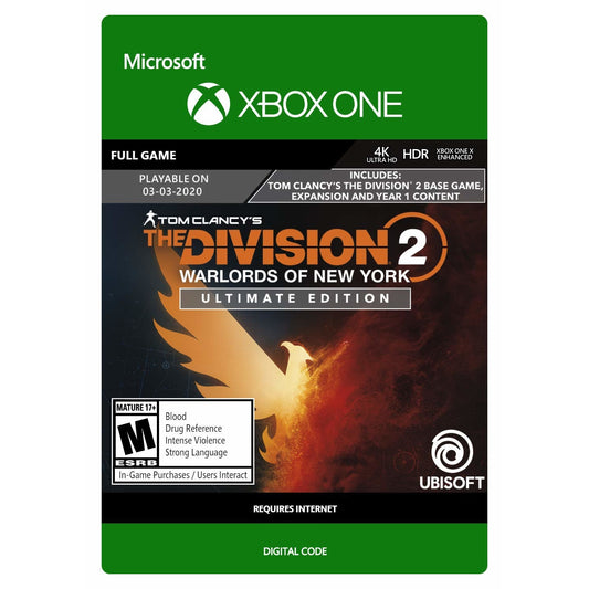 TOM CLANCY'S THE DIVISION 2 WARLORDS OF NEW YORK (ULTIMATE EDITION) - XBOX ONE - XBOX LIVE - WORLDWIDE - MULTILANGUAGE