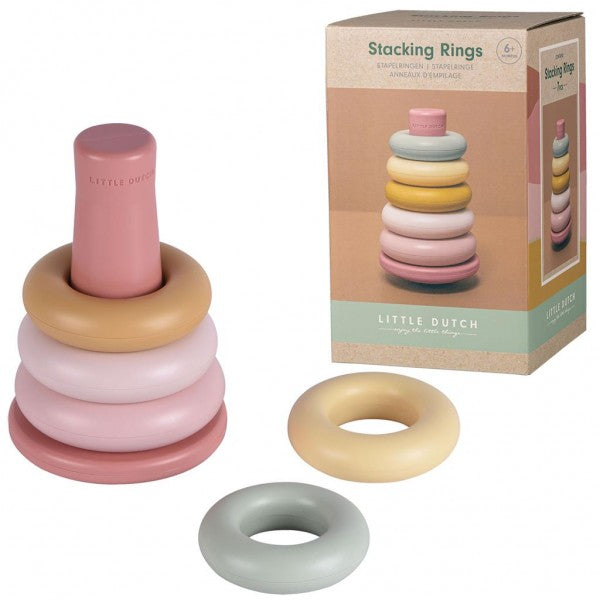 SET OF 5 STACKING RINGS, PINK - LITTLE DUTCH (VDM2007772)