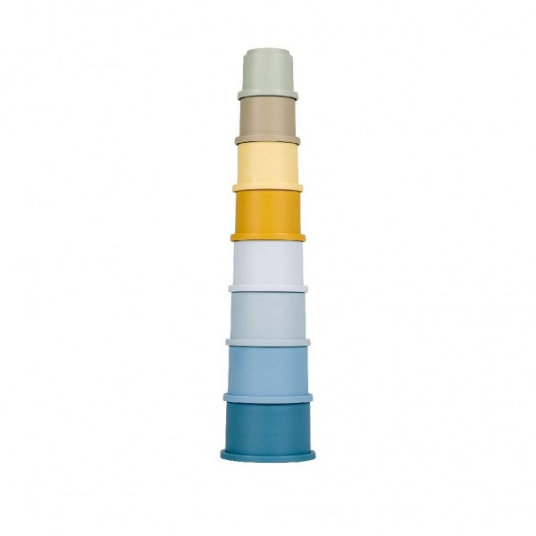 SET OF 8 STACKABLE BATHTUBS, BLUE - LITTLE DUTCH (VDM2008002)