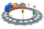 PLASTIC BABY TRAIN 43 PIECES WITH 2 MULTICOLOR CUBIC CARRIAGES - RS TOYS (GL41184)