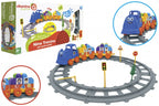 PLASTIC BABY TRAIN 43 PIECES WITH 2 MULTICOLOR CUBIC CARRIAGES - RS TOYS (GL41184)