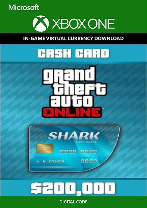 GRAND THEFT AUTO ONLINE - $200,000 TIGER SHARK CASH CARD - XBOX ONE - XBOX LIVE - WORLDWIDE - MULTILANGUAGE - Libelula Vesela - Jocuri video