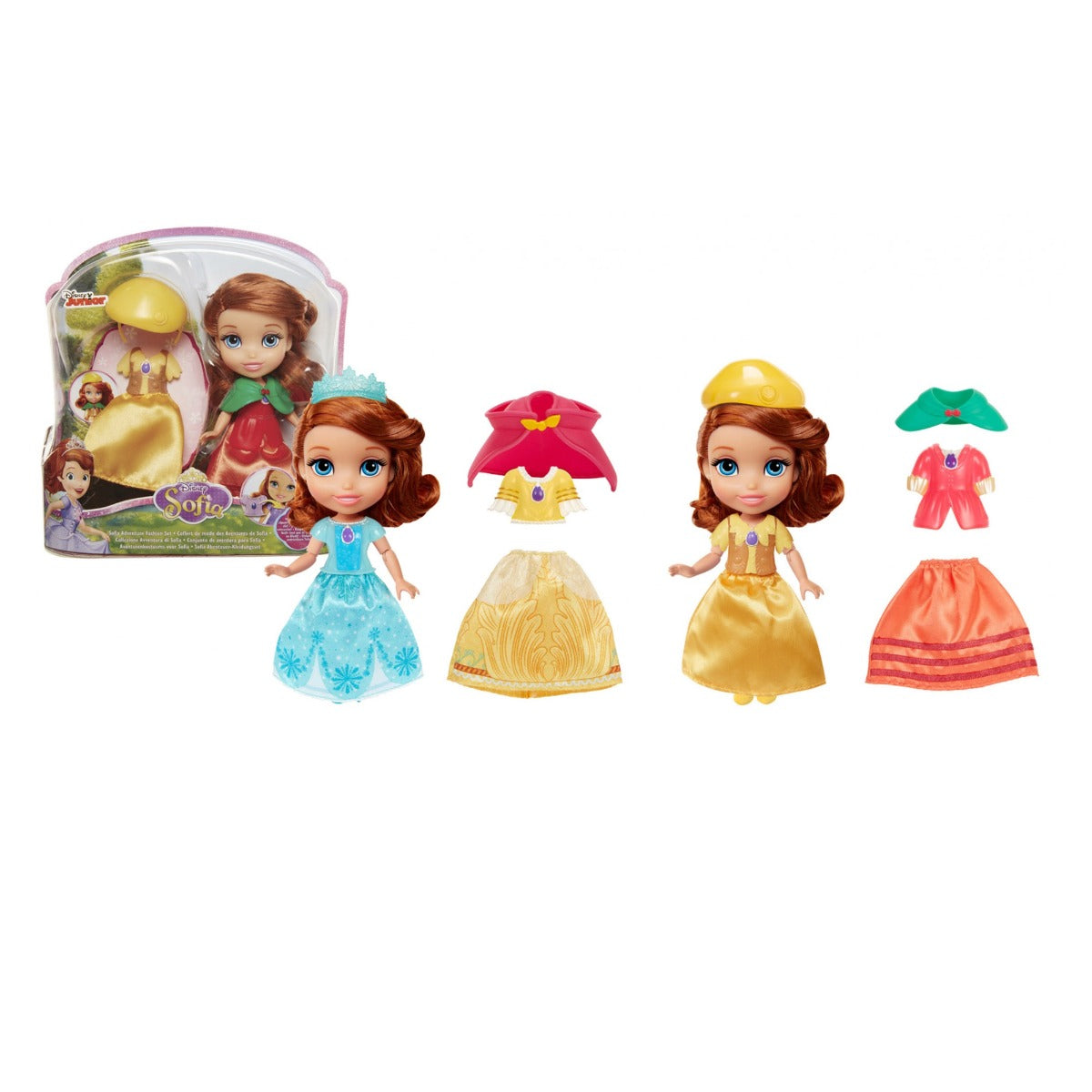 SOFIA INTAI - PAPUSA SOFIA CU COLECTIE DE HAINE, 15 CM - DISNEY (1332) - Libelula Vesela - Jucarii