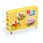 PUZZLE 3 IN 1 - O ZI LA FERMA (2,3,4 PIESE) - DODO (DO300394) - Libelula Vesela - Jucarii