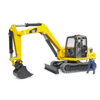 MINI EXCAVATOR CAT CU MUNCITOR - BRUDER (02466) - Libelula Vesela - Jucarii