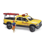 BRUDER - MASINA LIFEGUARD RAM 2500 CU FIGURINA SI CAIAC - BRUDER (BR02506) - Libelula Vesela - Jucarii