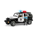 JEEP WRANGLER UNLIMITED RUBICON DE POLITIE CU SIRENA SI FIGURINA - BRUDER (02526) - Libelula Vesela - Jucarii