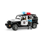 JEEP WRANGLER UNLIMITED RUBICON DE POLITIE CU SIRENA SI FIGURINA - BRUDER (02526) - Libelula Vesela - Jucarii