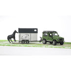 MASINA DE TEREN LAND ROVER DEFENDER CU REMORCA SI CAL - BRUDER (BR02592) - Libelula Vesela - Jucarii