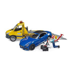BRUDER - VEHICUL DE TRACTARE MERCEDES BENZ CU SIRENA SI VEHICUL - BRUDER (BR02675) - Libelula Vesela - Jucarii