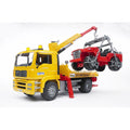 CAMION DE TRACTARE MAN TGA SI VEHICUL DE TEREN - BRUDER (02750) - Libelula Vesela - Jucarii