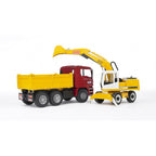 CAMION MAN TGA SI EXCAVATOR LIEBHERR - BRUDER (02751) - Libelula Vesela - Jucarii