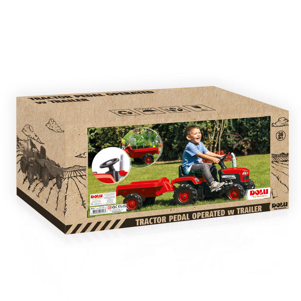 PRIMUL MEU TRACTOR CU REMORCA (ROSU) - DOLU (D8153) - Libelula Vesela - Jucarii