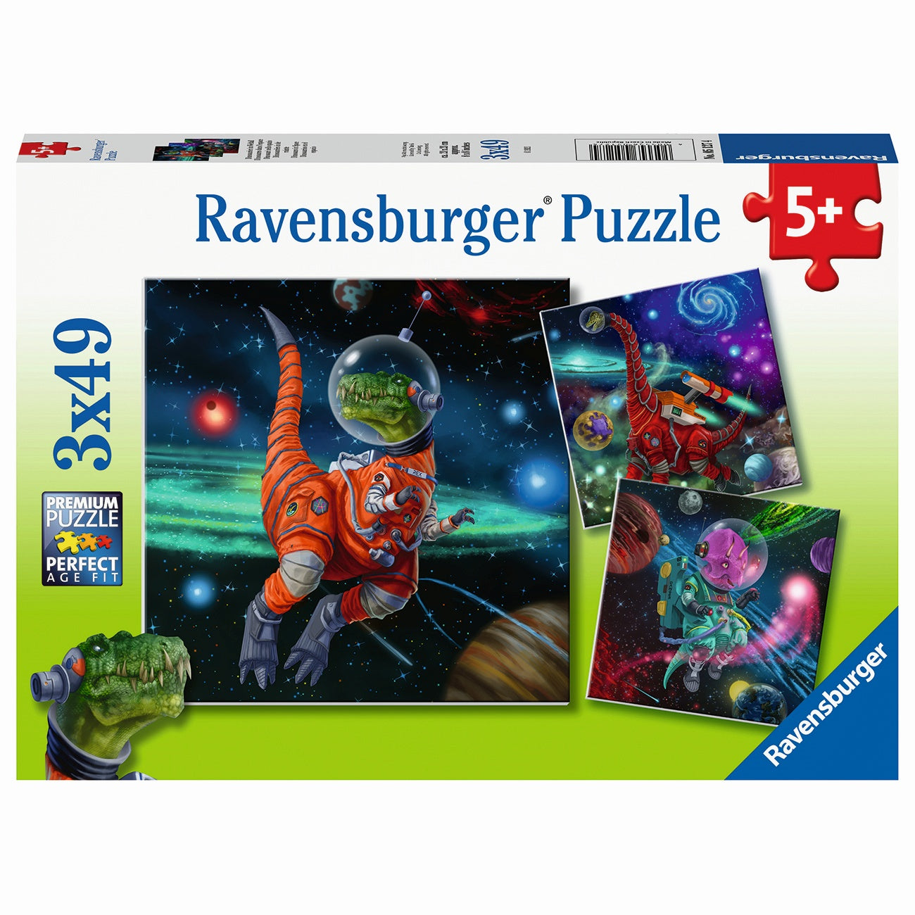 PUZZLE DINOZAURI IN SPATIU, 3X49 PIESE - RAVENSBURGER (RVSPC05127) - Libelula Vesela - Jucarii