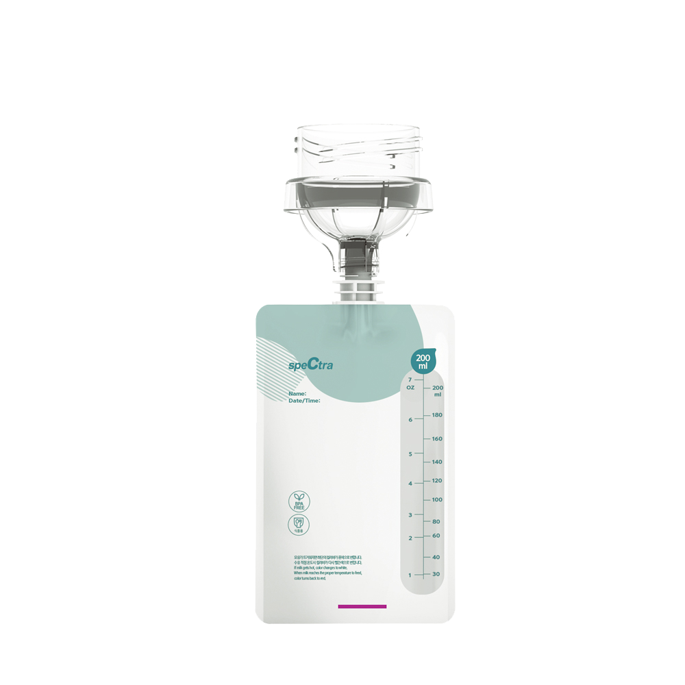 PUNGI COLECTARE LAPTE CU CONECTARE DIRECTA (10 PUNGI, CONECTOR INCLUS) - SPECTRA (ENAC012) - Libelula Vesela - Puericultura