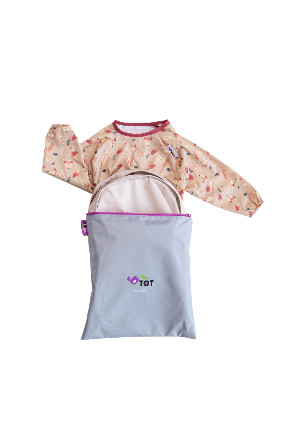 KIT HRANIRE - BAVETA SI TAVA (VULPITE) - TIDY TOT (BTK23SD) - Libelula Vesela - Puericultura