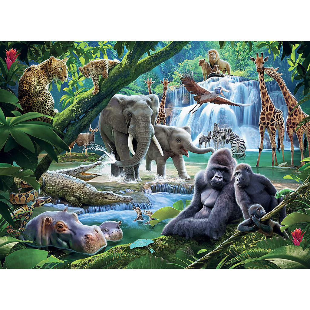 PUZZLE ANIMALE DIN JUNGLA, 100 PIESE - RAVENSBURGER (RVSPC12970) - Libelula Vesela - Jucarii