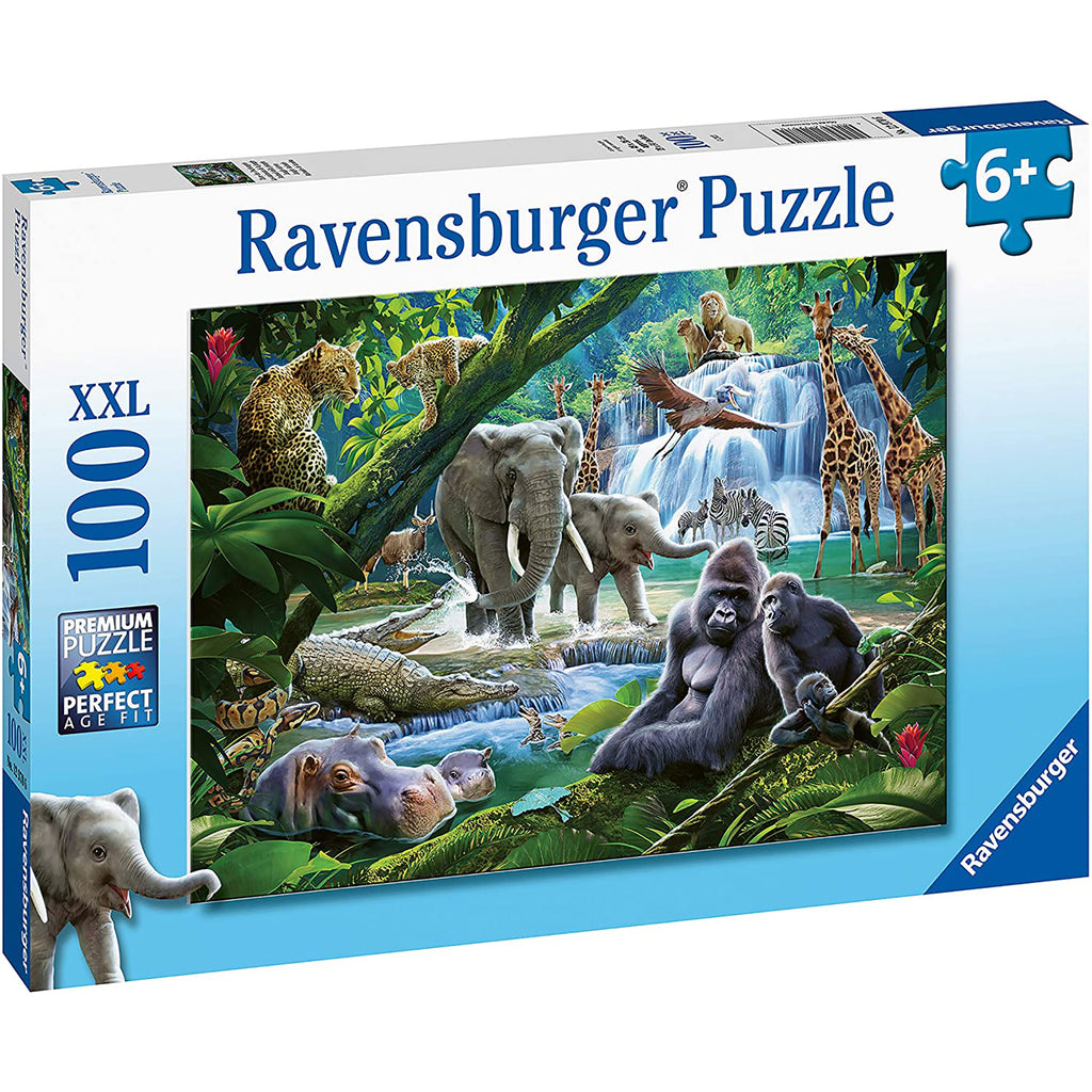 PUZZLE ANIMALE DIN JUNGLA, 100 PIESE - RAVENSBURGER (RVSPC12970) - Libelula Vesela - Jucarii