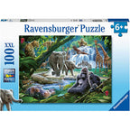 PUZZLE ANIMALE DIN JUNGLA, 100 PIESE - RAVENSBURGER (RVSPC12970) - Libelula Vesela - Jucarii