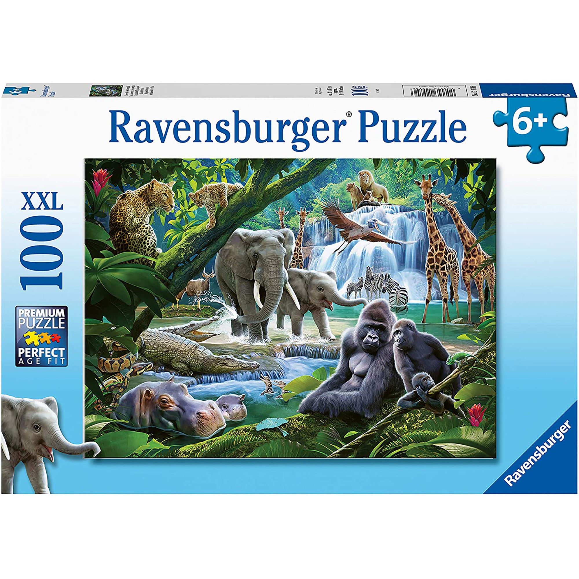 PUZZLE ANIMALE DIN JUNGLA, 100 PIESE - RAVENSBURGER (RVSPC12970) - Libelula Vesela - Jucarii