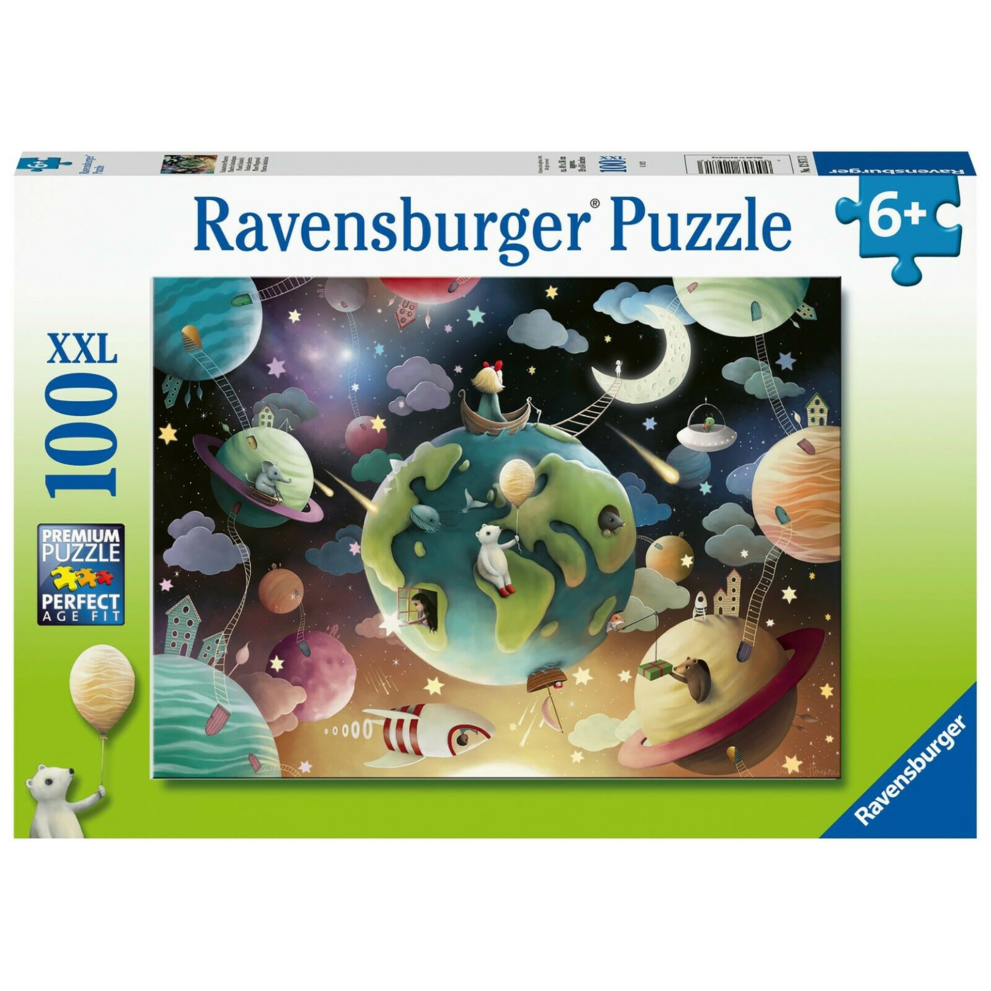 PUZZLE PLANETE, 100 PIESE - RAVENSBURGER (RVSPC12971) - Libelula Vesela - Jucarii