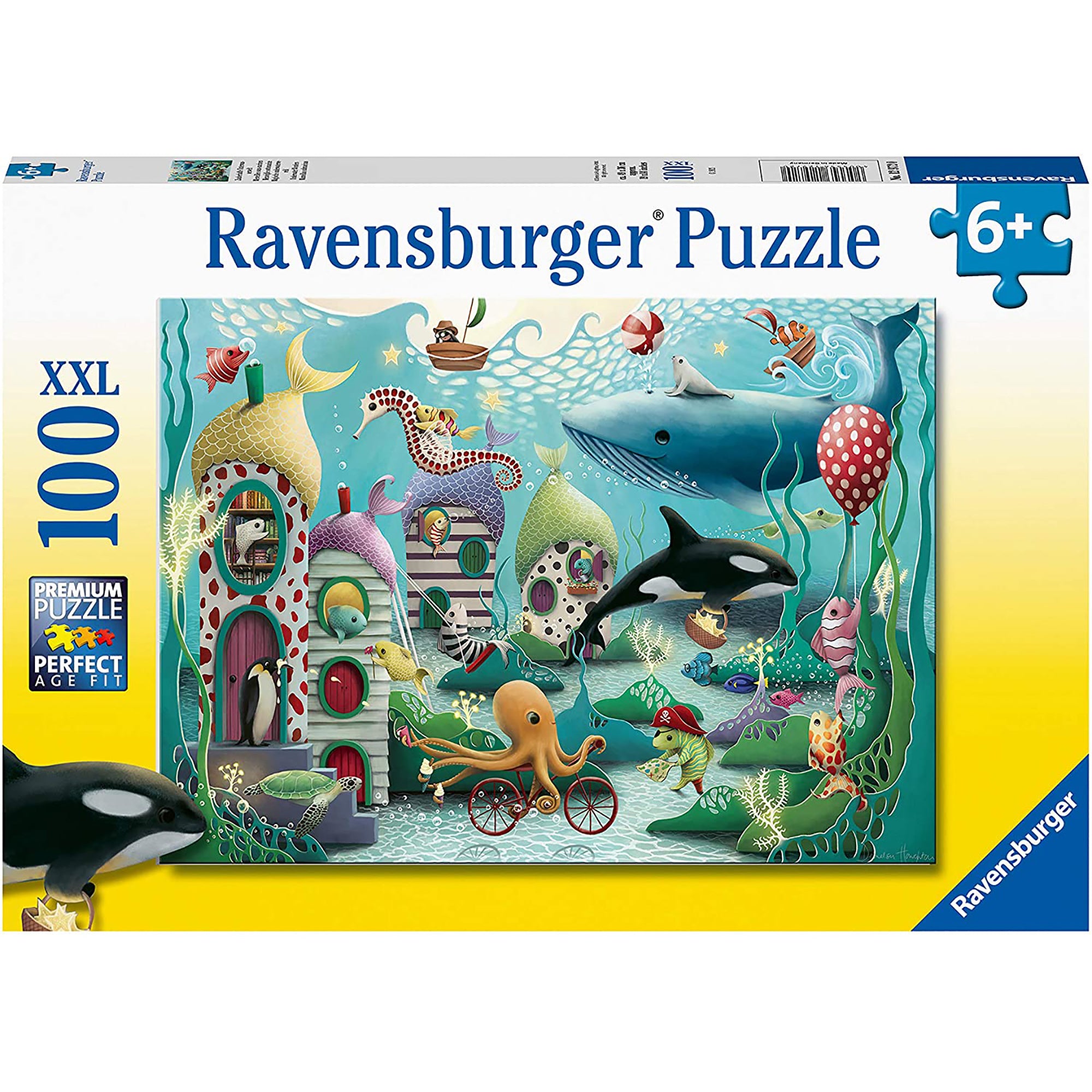 PUZZLE ANIMALE SUBACVATICE, 100 PIESE - RAVENSBURGER (RVSPC12972) - Libelula Vesela - Jucarii