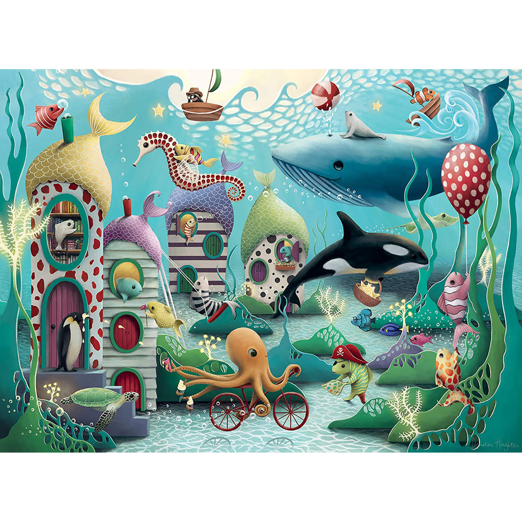 PUZZLE ANIMALE SUBACVATICE, 100 PIESE - RAVENSBURGER (RVSPC12972) - Libelula Vesela - Jucarii
