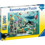 PUZZLE ANIMALE SUBACVATICE, 100 PIESE - RAVENSBURGER (RVSPC12972) - Libelula Vesela - Jucarii