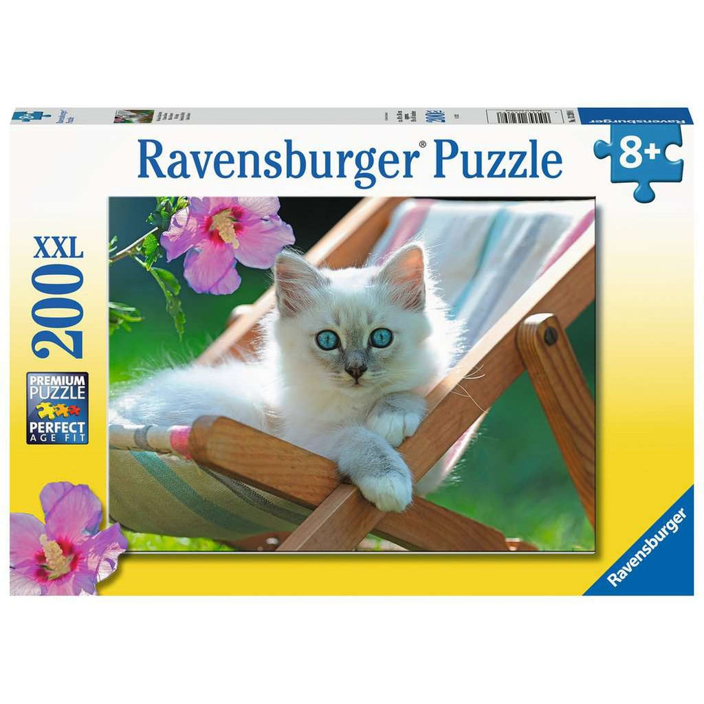 PUZZLE PISICUTA ALBA, 200 PIESE - RAVENSBURGER (13289) - Libelula Vesela - Jucarii