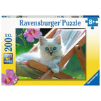 PUZZLE PISICUTA ALBA, 200 PIESE - RAVENSBURGER (13289) - Libelula Vesela - Jucarii