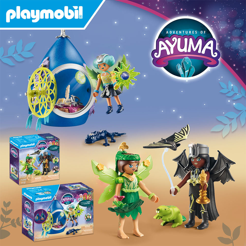FOREST FAIRY SI BAT FAIRY CU ANIMALUTE - PLAYMOBIL ADVENTURES OF AYUMA (PM71350) - Libelula Vesela - Jucarii